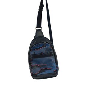 Coach Mens Charles Moto Camouflage F31299  Leather Black & Blue Red